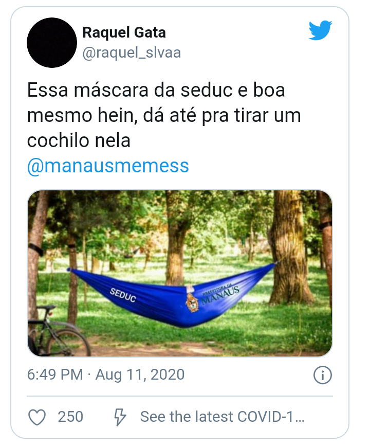 ALUNOS FAZEM MEMES COM MÁSCARA GIGANTE DISTRIBUÍDA PELO GOVERNO DO AMAZONAS