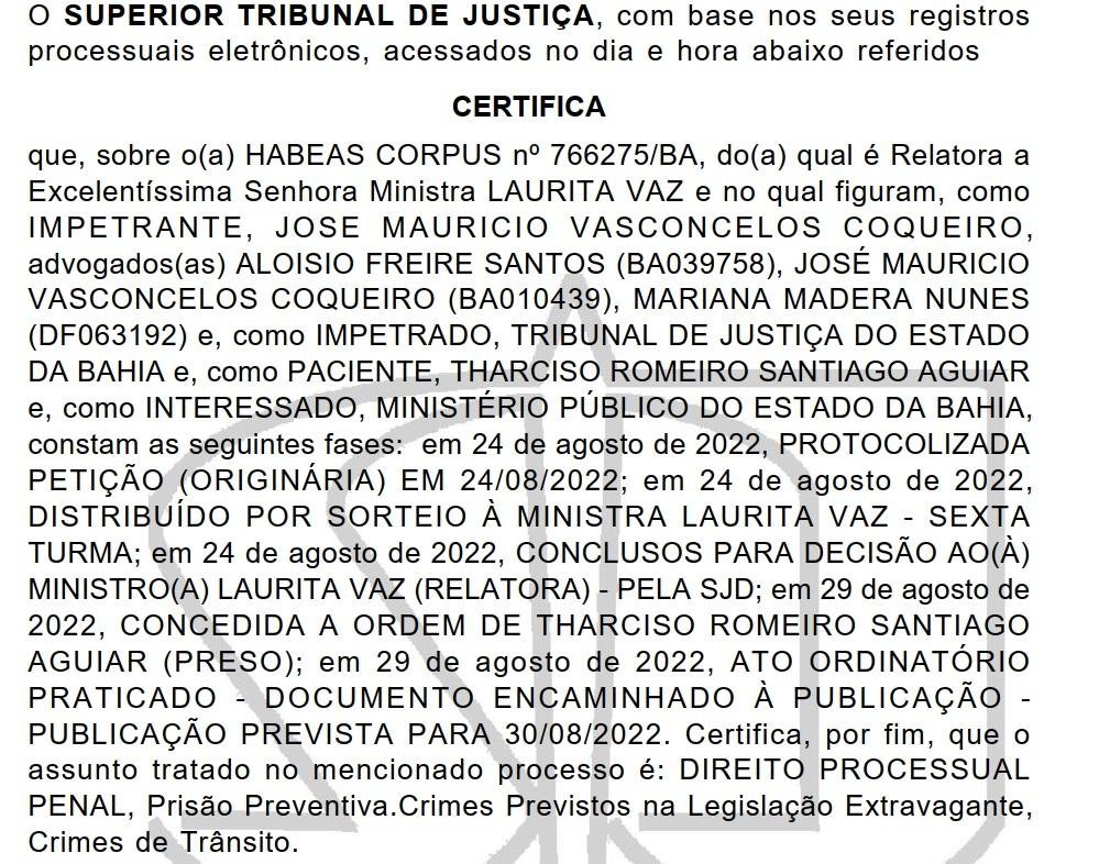 STJ LIBERTA EMPRESÁRIO QUE ATROPELOU E MATOU DENTISTA EM ILHÉUS