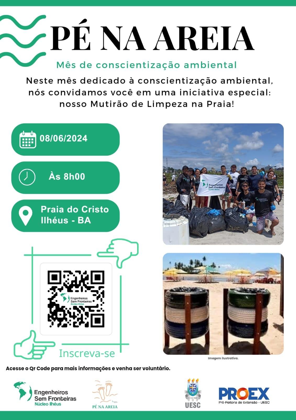 ESTUDANTES DE ENGENHARIA DA UESC REALIZAM SEGUNDA EDIÇÃO DO PROJETO SOCIAL PÉ NA AREIA
