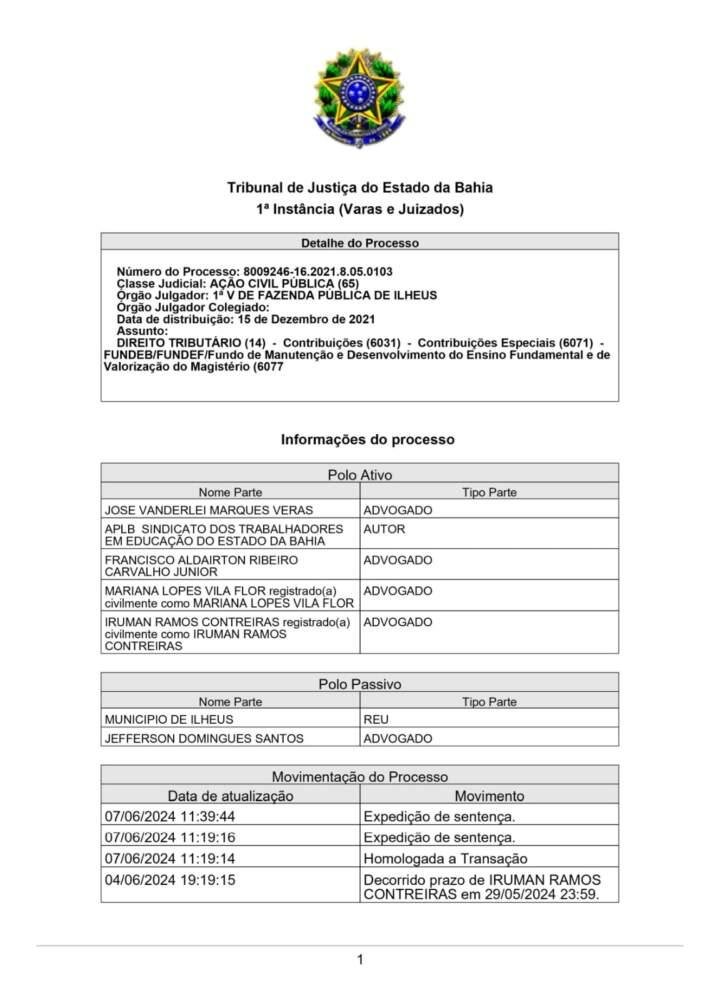 ACORDO SOBRE OS PRECATÓRIOS DO FUNDEF É HOMOLOGADO NESTA SEXTA-FEIRA (07), PELA JUSTIÇA