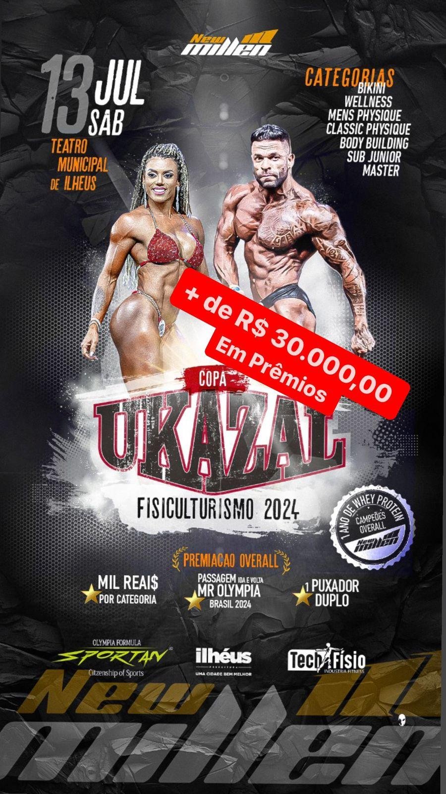 COPA UKAZAL DE FISICULTURISMO ACONTECE NESTE SÁBADO (13), EM ILHÉUS