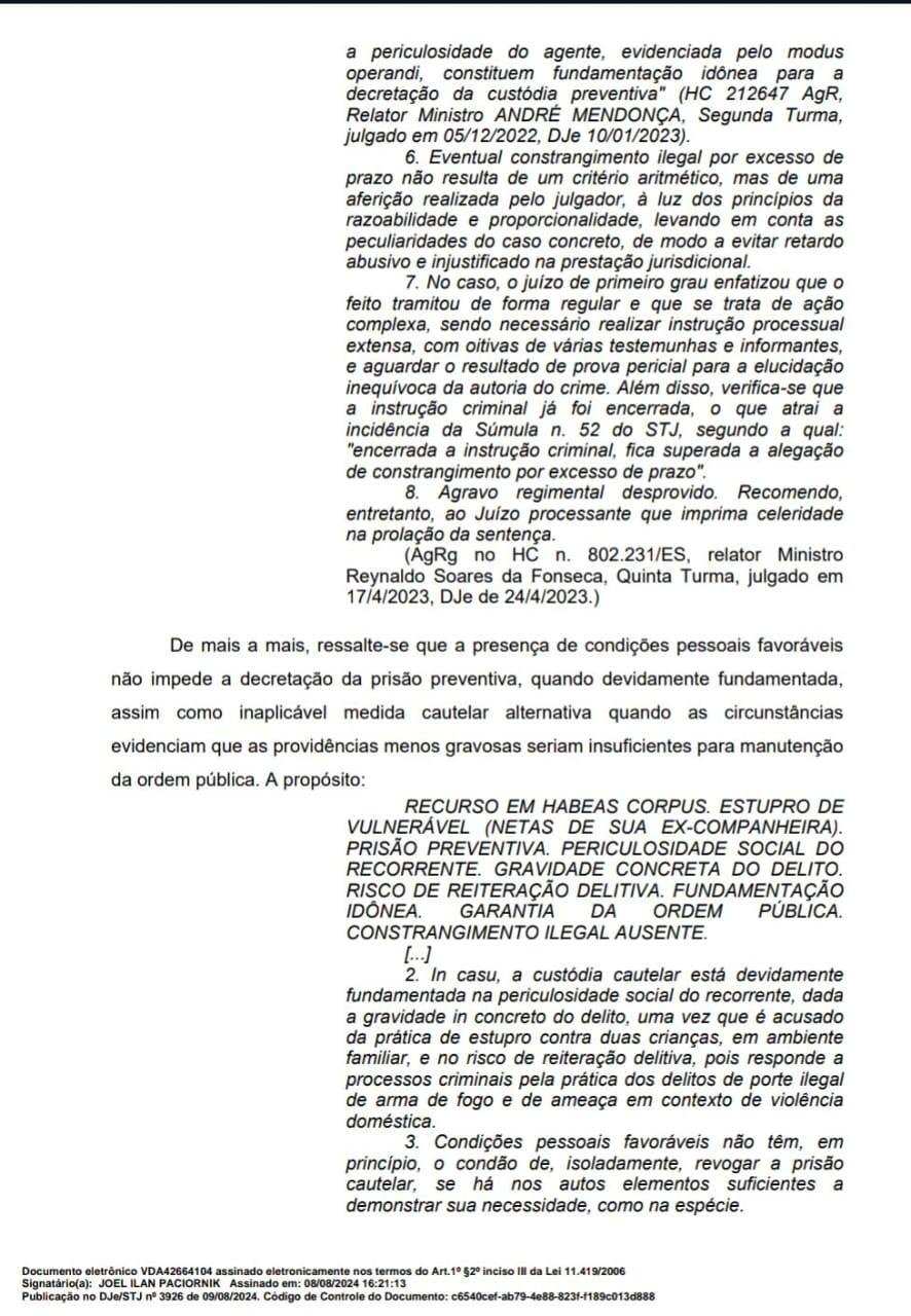 STJ NEGA HABEAS CORPUS E MANTÉM PRESO DANILO CRUZ, AUTOR DO FEMINICÍDIO DE CLEALINE ANDRADE EM ILHÉUS