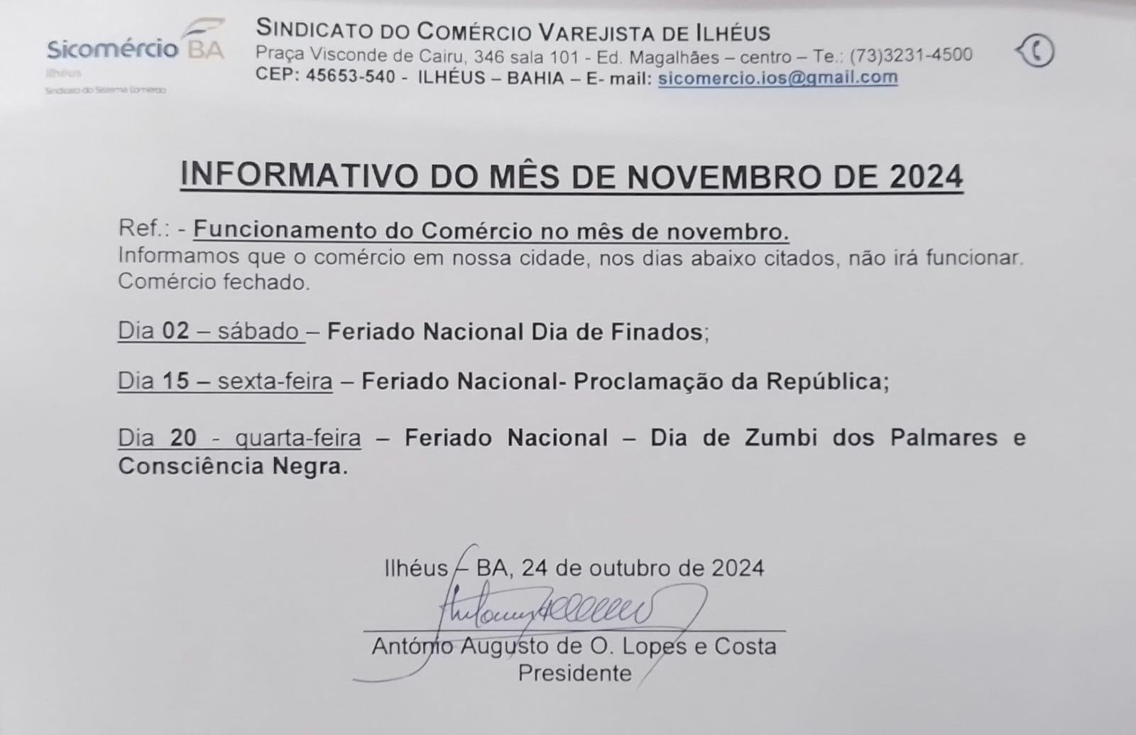 CONHEÇA OS FERIADOS EM NOVEMBRO 