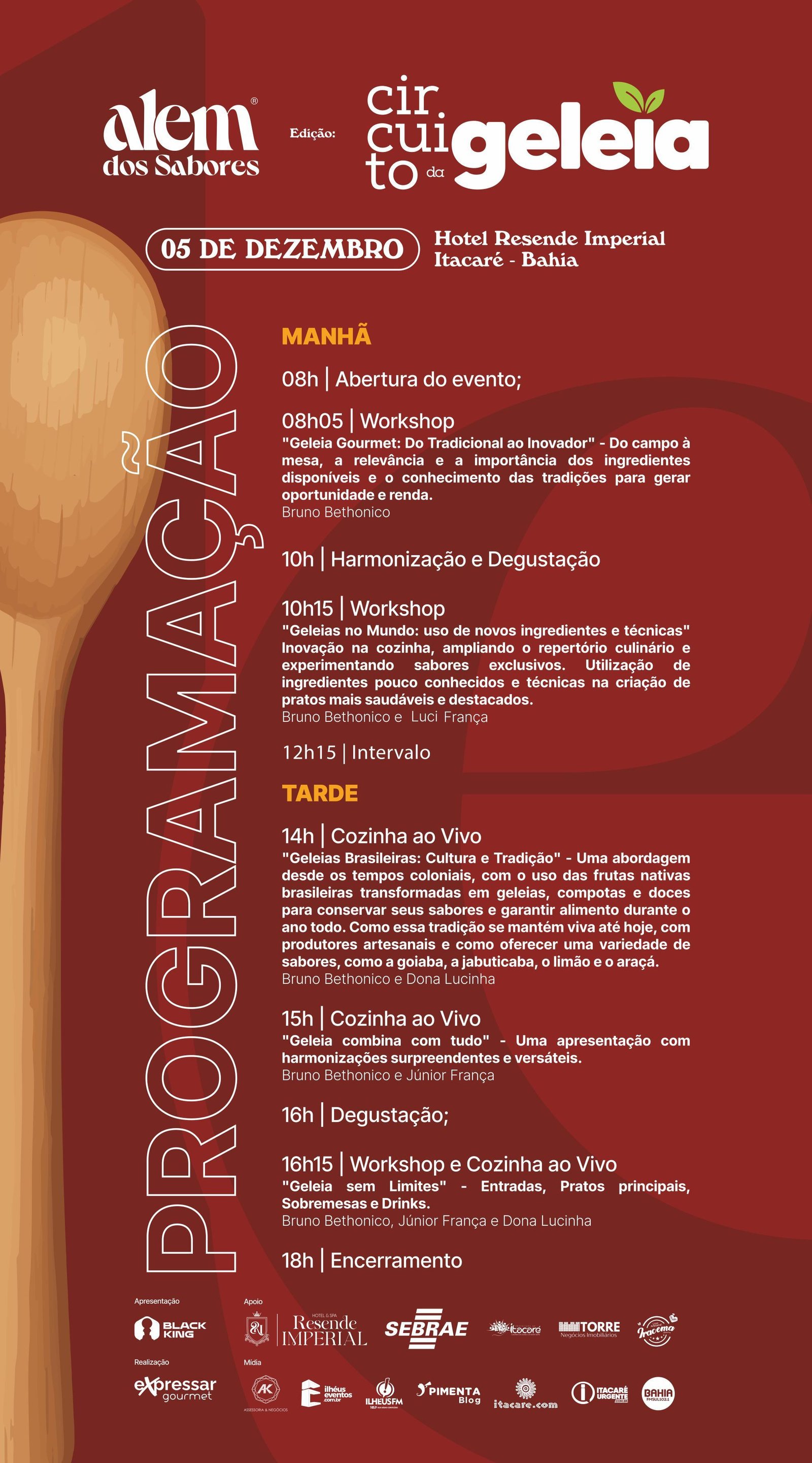 ITACARÉ RECEBE NESTA QUINTA-FEIRA, DIA 5, O CIRCUITO DA GELEIA NO RESENDE IMPERIAL HOTEL & SPA