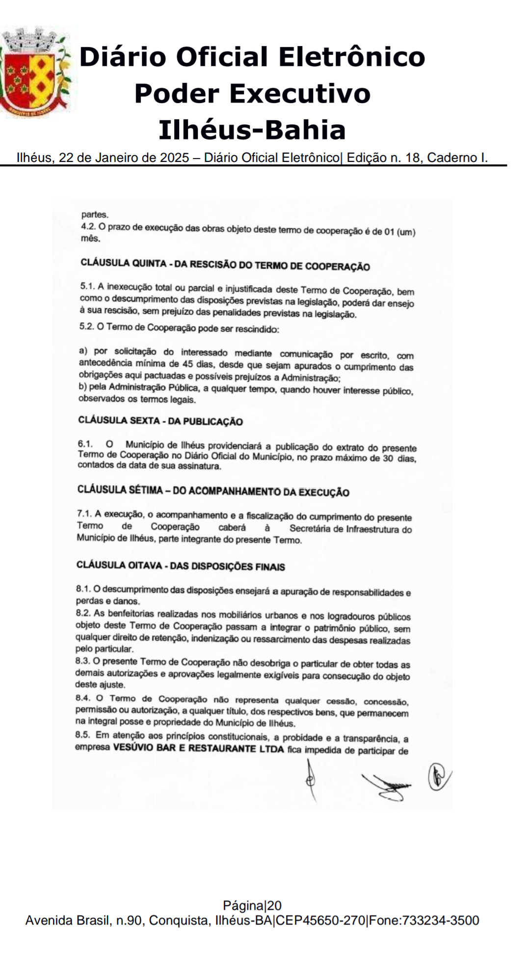 PRAÇA CAIRU: TERMO DE COOPERAÇÃO AUTORIZA BAR VESÚVIO A REVITALIZAR LOCAL