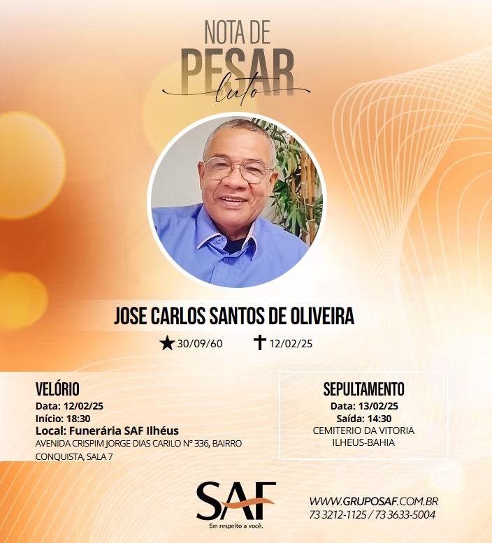 SEPULTAMENTO DE ZÉ CACÁ SERÁ ÀS 14H30 NO CEMITÉRIO DA VITÓRIA