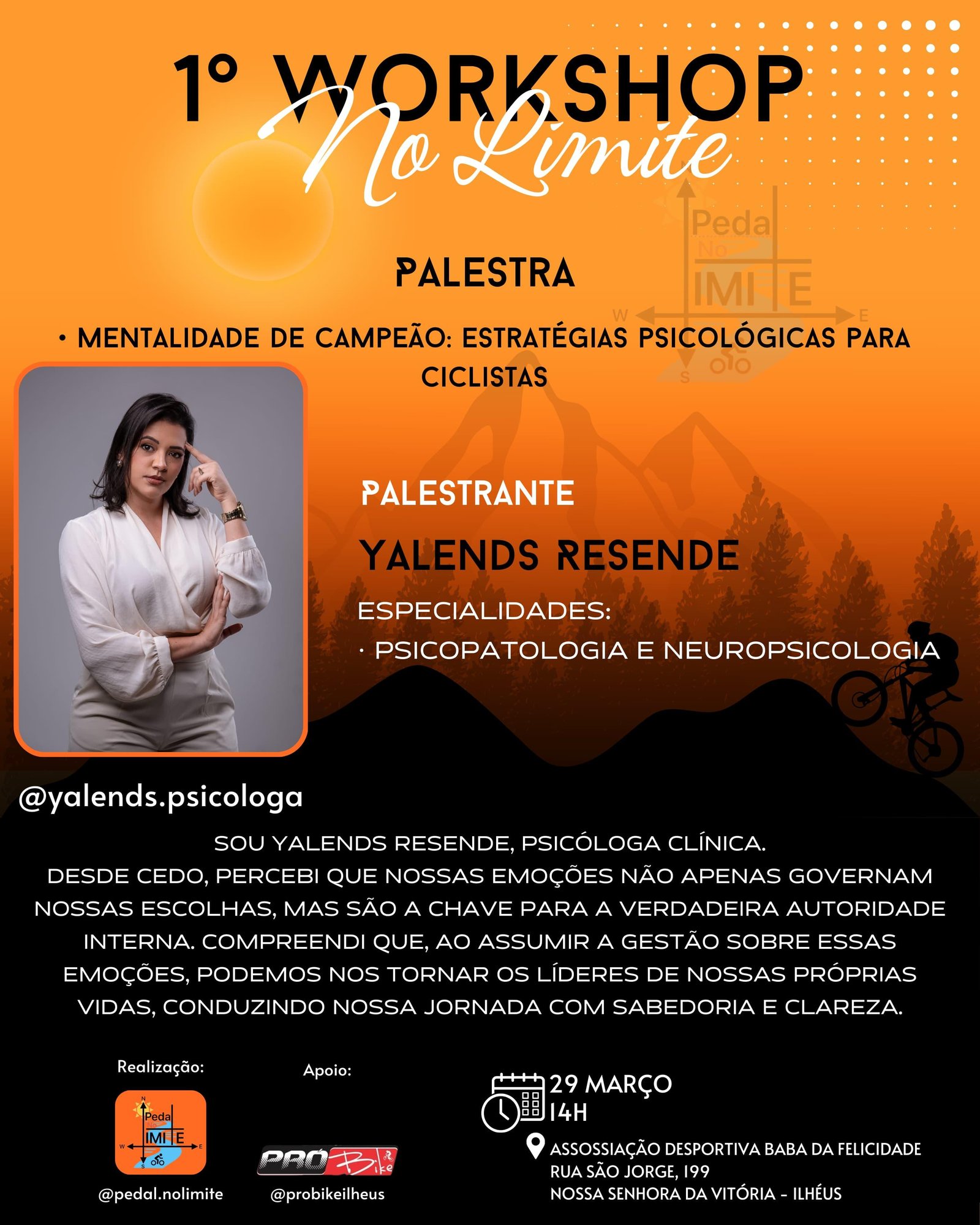 INSCRIÇÕES ABERTAS PARA O 1º WORKSHOP DO PEDAL NO LIMITE EM ILHÉUS