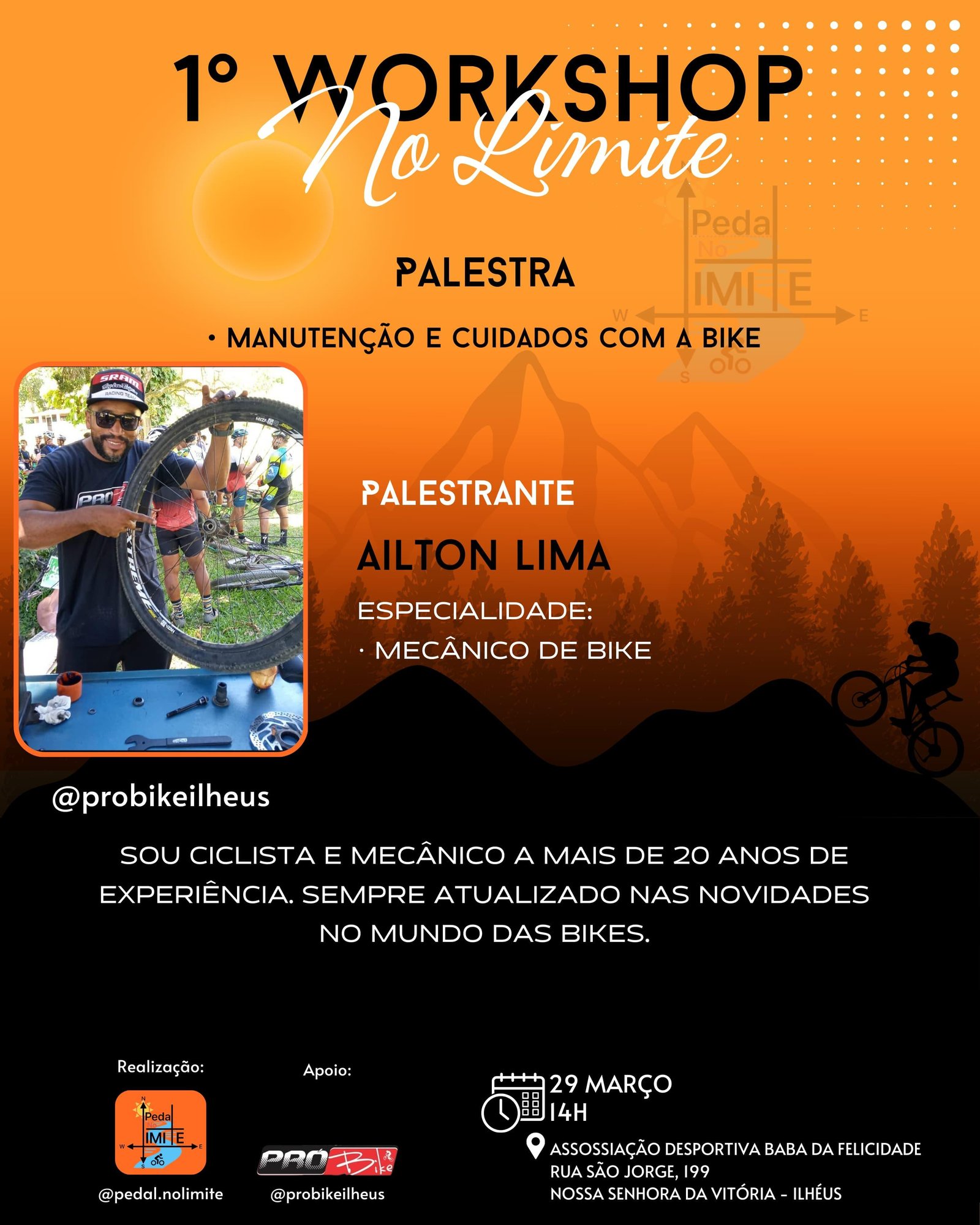 INSCRIÇÕES ABERTAS PARA O 1º WORKSHOP DO PEDAL NO LIMITE EM ILHÉUS