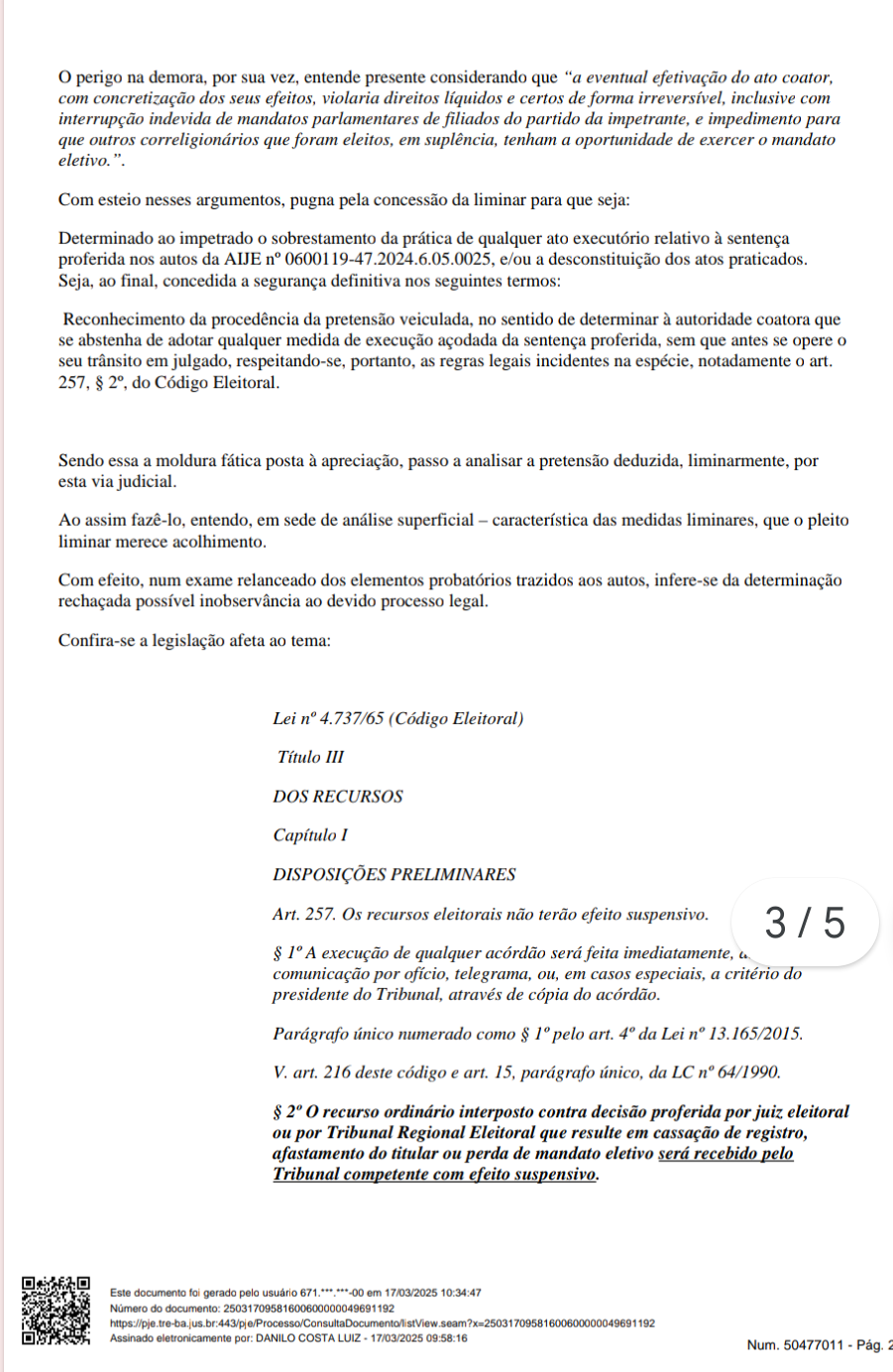 TRE-BA SUSPENDE DECISÃO QUE AFASTAVA VEREADORES POR FRAUDE NA COTA DE GÊNERO