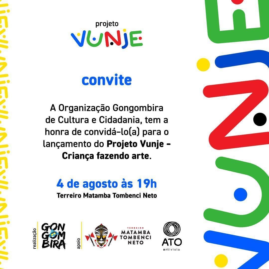 INSCRIÇÕES ABERTAS PARA O PROJETO VUNJE: CRIANÇA FAZENDO ARTE – 2025