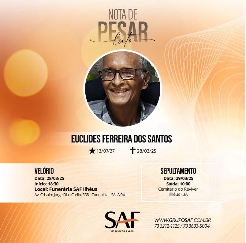 ILHÉUS SE DESPEDE DE SR. EUCLIDES FERREIRA DOS SANTOS, O SR QUIBE
