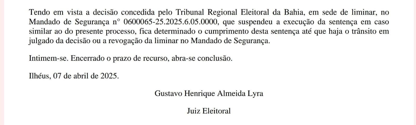 DECISÃO QUE CASSA CANDIDATURAS DO PMB NÃO ALTERA COMPOSIÇÃO DA CÂMARA