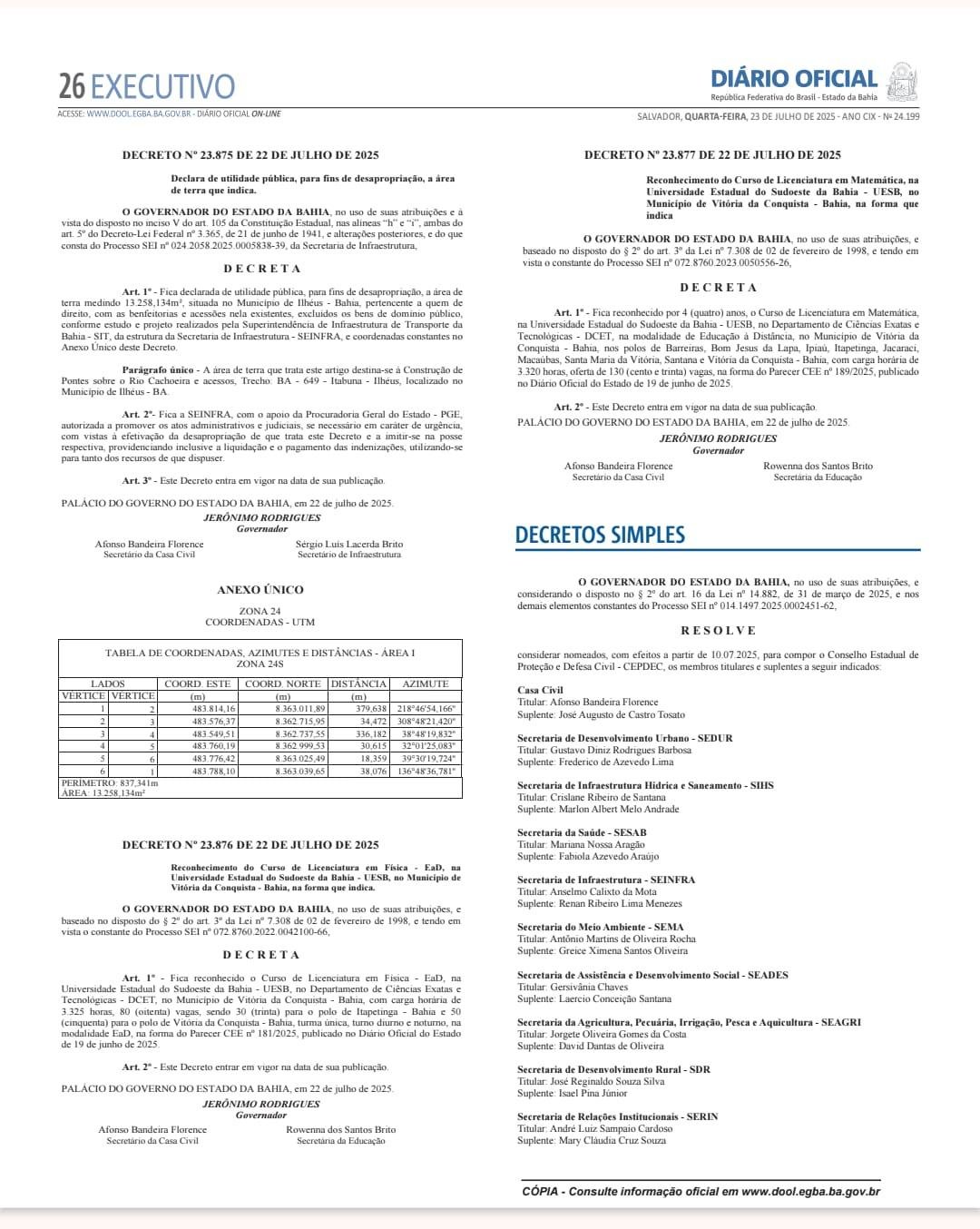 GOVERNO DO ESTADO VAI DESAPROPRIAR ÁREA DE 13 MIL METROS QUADRADOS PARA OBRAS DA BA-649, NOVA RODOVIA QUE LIGAR ILHÉUS E ITABUNA