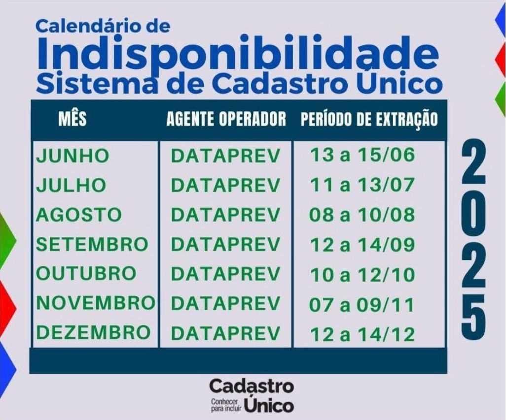 SISTEMA DO CADASTRO ÚNICO FICARÁ TEMPORARIAMENTE INDISPONÍVEL PARA MANUTENÇÃO TÉCNICA SISTEMA DO CADASTRO ÚNICO FICARÁ TEMPORARIAMENTE INDISPONÍVEL PARA MANUTENÇÃO TÉCNICA