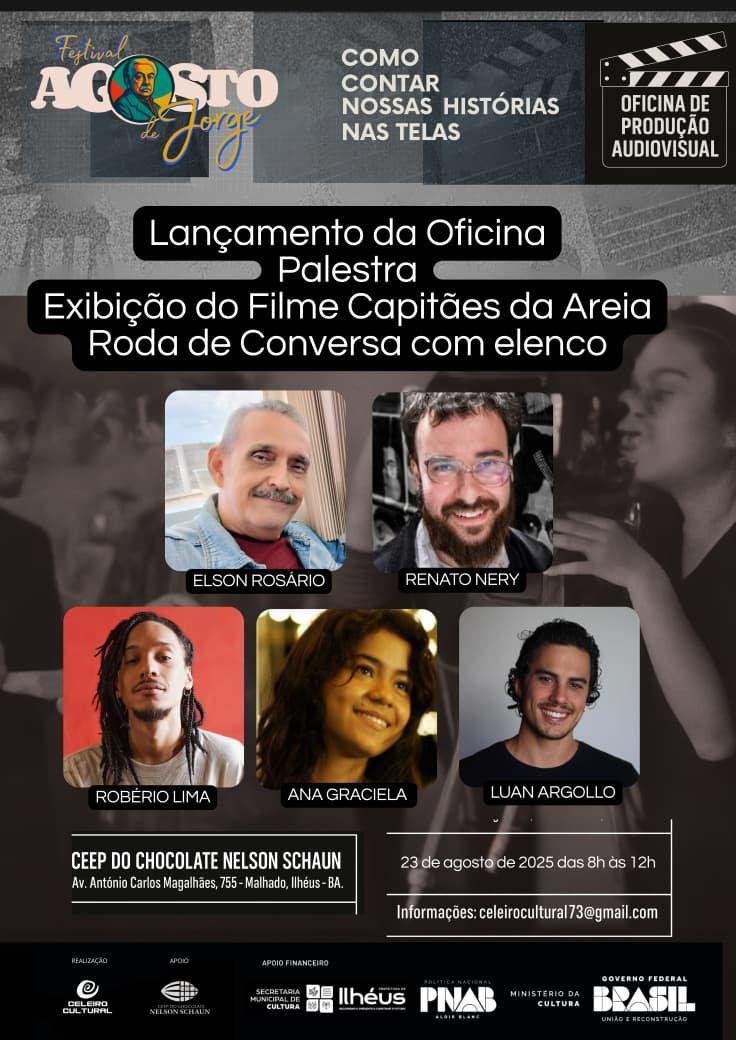 FESTIVAL “A GOSTO DE JORGE” SEGUE COM EXIBIÇÃO DE CAPITÃES DE AREIA NESTE SÁBADO EM ILHÉUS