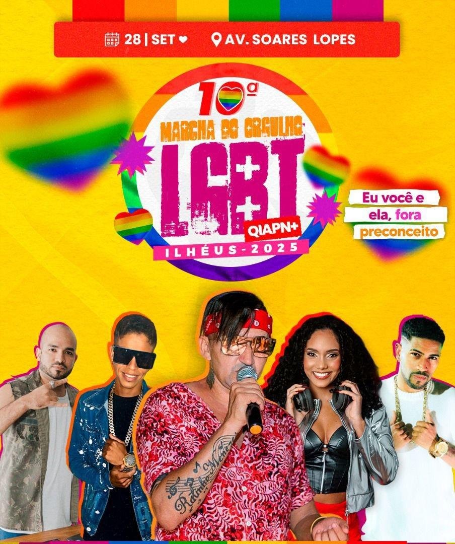 10ª MARCHA DO ORGULHO LGBTQIAPN+ SERÁ REALIZADA NO PRÓXIMO DOMINGO (28)