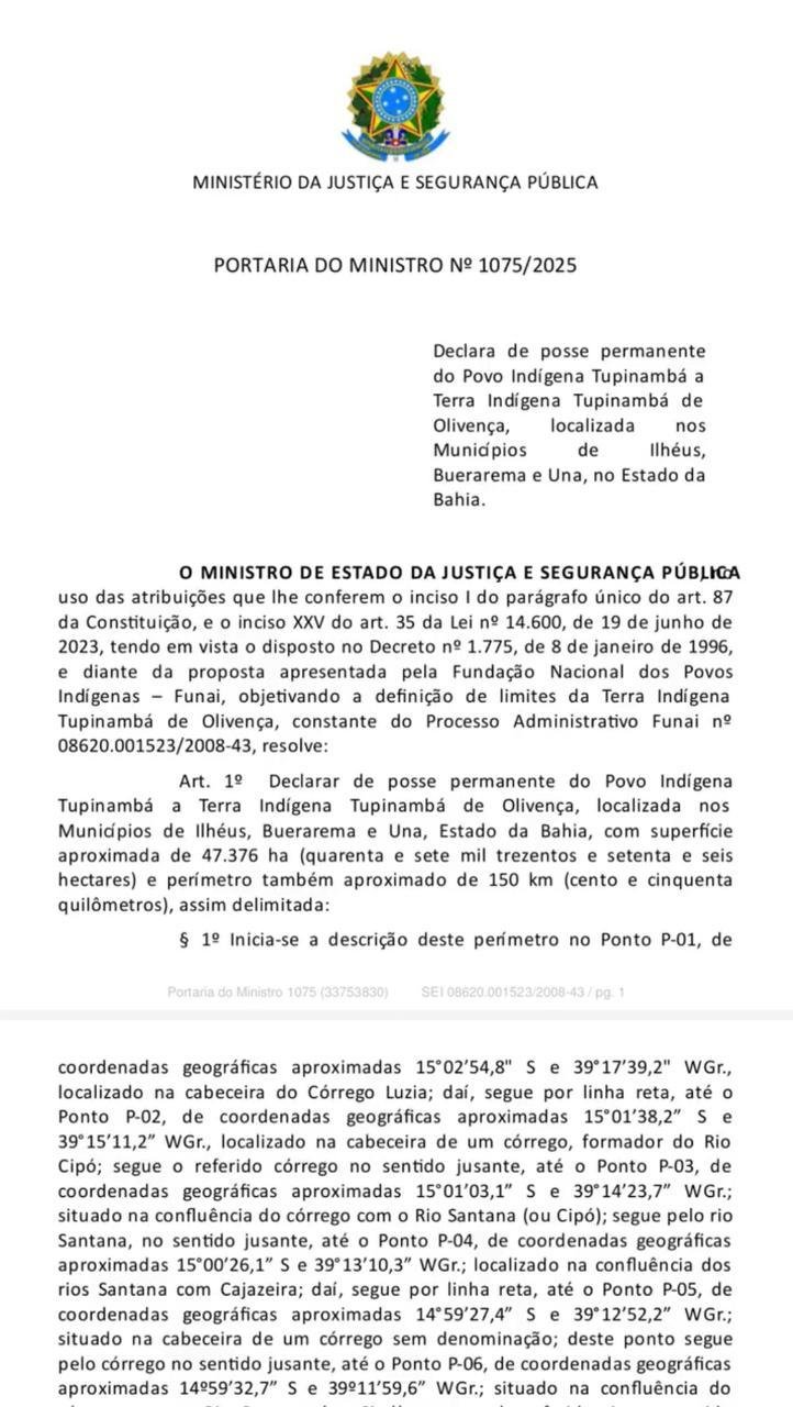 MINISTRO LEWANDOWSKI ASSINA PORTARIAS DE DEMARCAÇÃO DE TERRAS INDÍGENAS EM OLIVENÇA E OUTROS 9 TERRITÓRIOS MINISTRO LEWANDOWSKI ASSINA PORTARIAS DE DEMARCAÇÃO DE TERRAS INDÍGENAS EM OLIVENÇA E OUTROS 9 TERRITÓRIOS