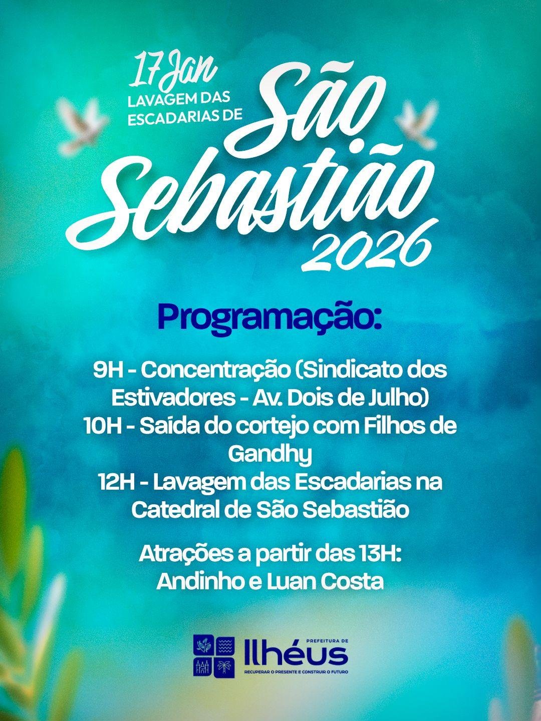 LAVAGEM DAS ESCADARIAS DE SÃO SEBASTIÃO TEM PROGRAMAÇÃO DEFINIDA EM ILHÉUS LAVAGEM DAS ESCADARIAS DE SÃO SEBASTIÃO TEM PROGRAMAÇÃO DEFINIDA EM ILHÉUS