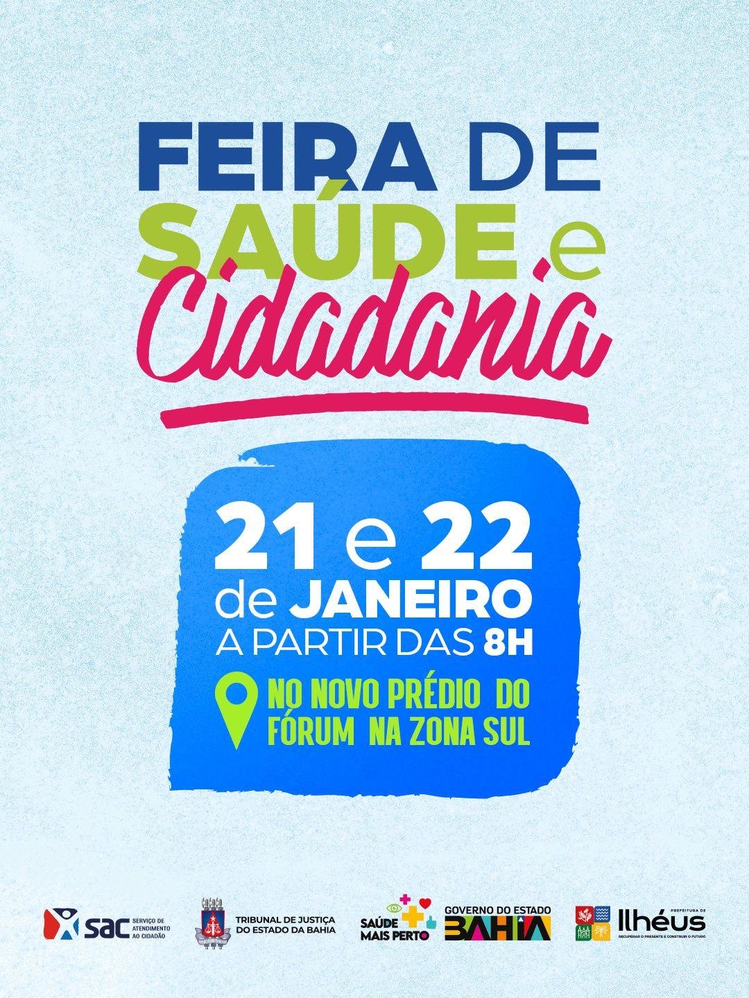 FEIRA DE SAÚDE E CIDADANIA OFERECE SERVIÇOS GRATUITOS DURANTE INAUGURAÇÃO DO NOVO FÓRUM EM ILHÉUS 
