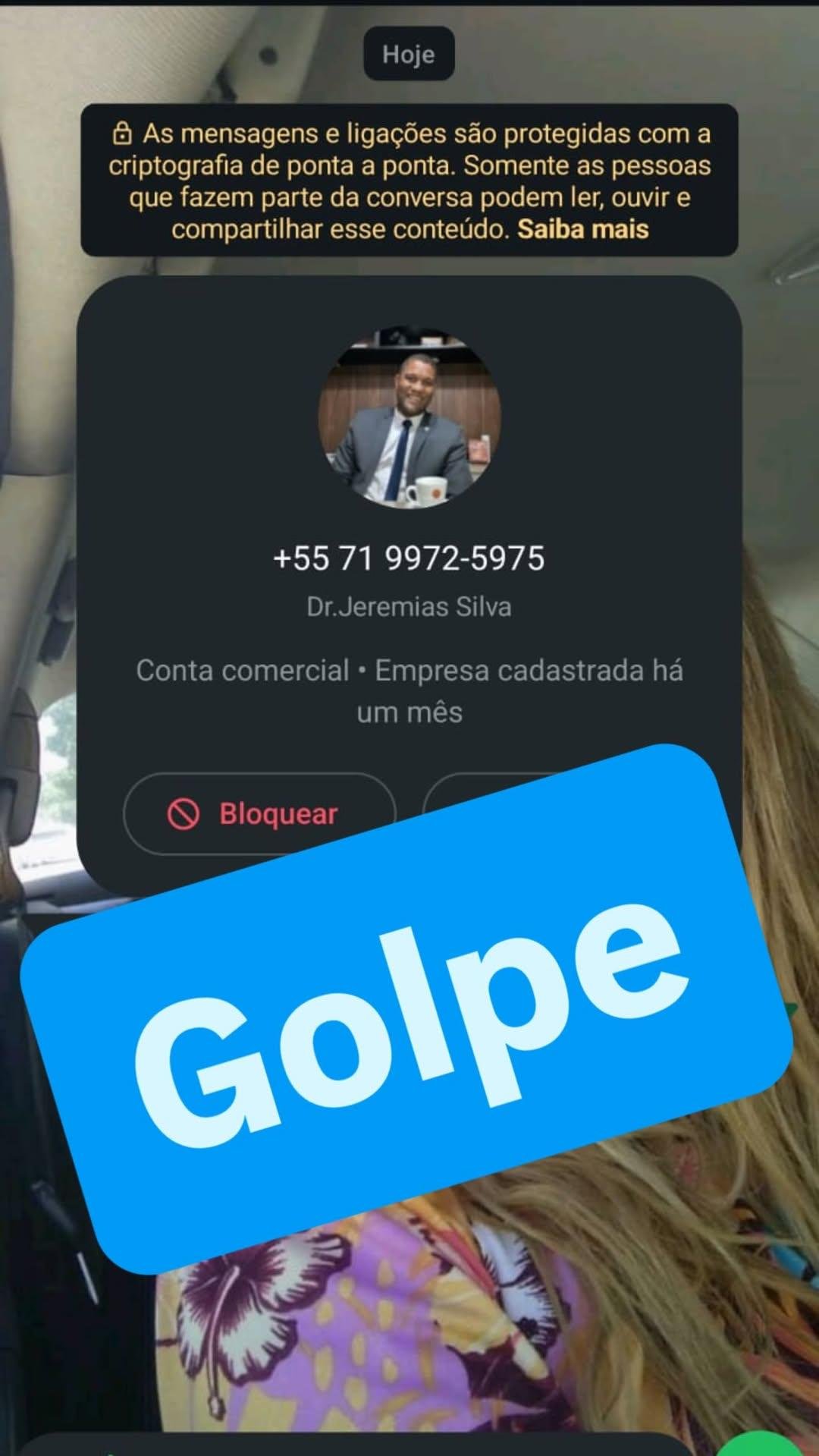 ADVOGADO JEREMIAS SANTOS ALERTA PARA GOLPE COM USO DE SUA FOTO EM NÚMERO DE WHATSAPP