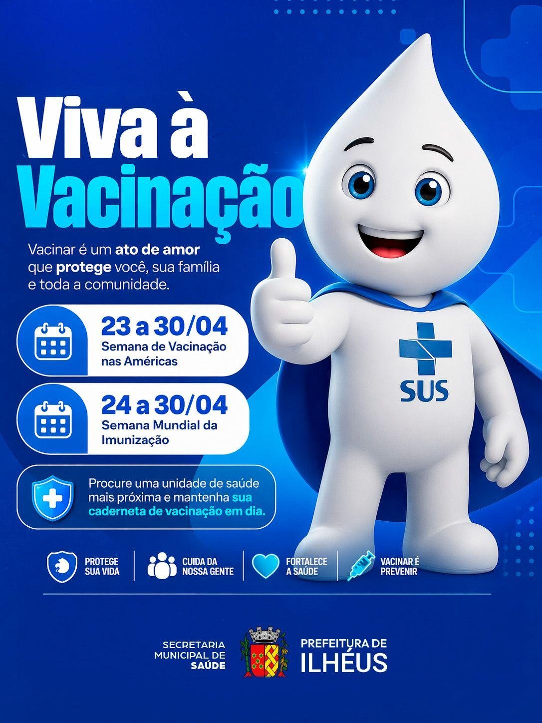 ILHÉUS REFORÇA IMPORTÂNCIA DA VACINAÇÃO CONTRA GRIPE DURANTE SEMANAS DE MOBILIZAÇÃO