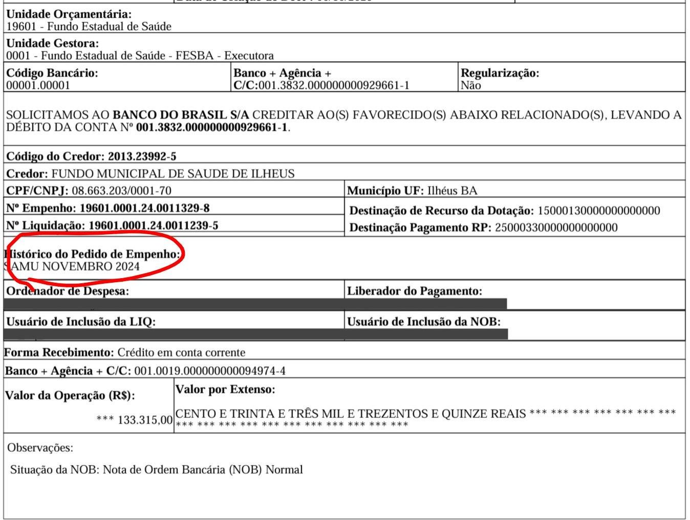JERÔNIMO APRESENTA EXTRATOS DE PAGAMENTO DE 2024 PARA TENTAR COMPROVAR FALTA DE PAGAMENTO DE 2025 EM ILHÉUS