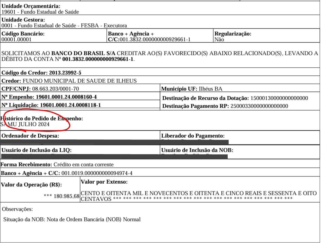 JERÔNIMO APRESENTA EXTRATOS DE PAGAMENTO DE 2024 PARA TENTAR COMPROVAR FALTA DE PAGAMENTO DE 2025 EM ILHÉUS