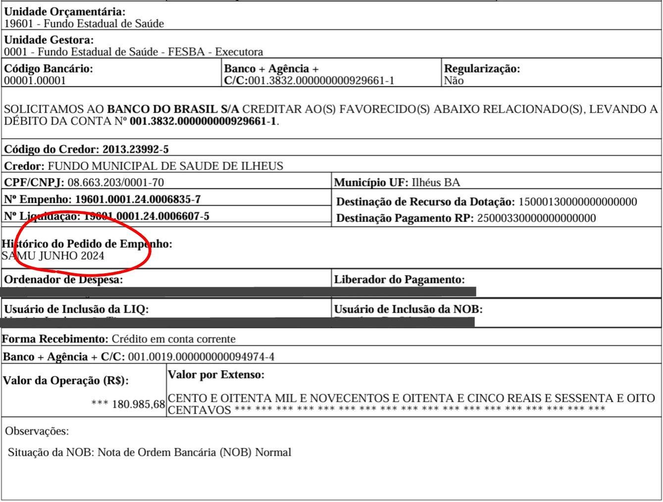 JERÔNIMO APRESENTA EXTRATOS DE PAGAMENTO DE 2024 PARA TENTAR COMPROVAR FALTA DE PAGAMENTO DE 2025 EM ILHÉUS