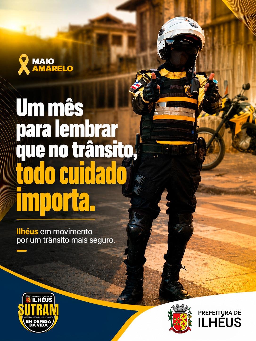 AÇÕES DO MAIO AMARELO SERÃO REALIZADAS ENTRE 10 E 16 DE NAIO EM ILHÉUS 