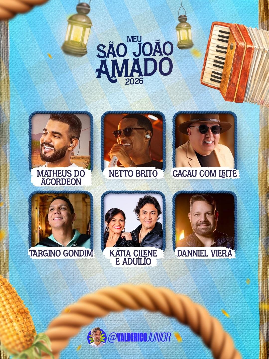 JOELMA, AMADO BATISTA, MAGNÍFICOS E CAVALEIROS DO FORRÓ ESTÃO NA GRADE DO “MEU SÃO JOÃO AMADO 2026” EM ILHÉUS