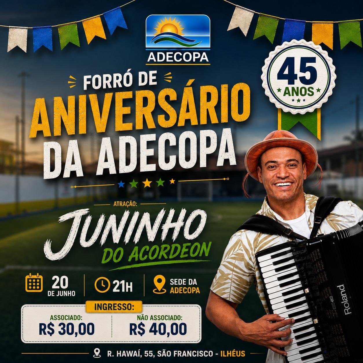 ADECOPA CELEBRA 45 ANOS COM FORRÓ EM ILHÉUS