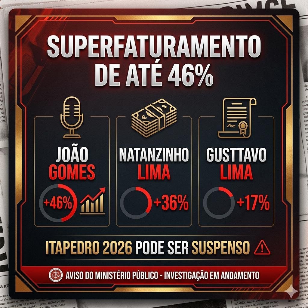 BOMBA: ITA PEDRO PODE SER CANCELADO; MP PEDE SUSPENSÃO DE PAGAMENTOS DE ARTISTAS E FESTA É ALVO DE INVESTIGAÇÃO BOMBA: ITA PEDRO PODE SER CANCELADO; MP PEDE SUSPENSÃO DE PAGAMENTOS DE ARTISTAS E FESTA É ALVO DE INVESTIGAÇÃO