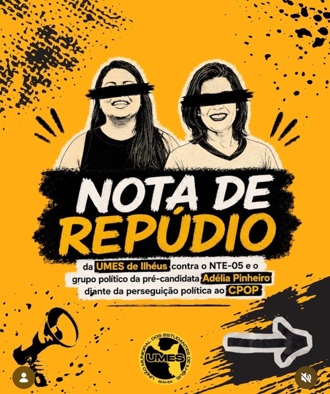 BOMBA: NOTA DE REPÚDIO DA UMES EXPÕE TENSÃO ENTRE MOVIMENTO ESTUDANTIL E GRUPO POLÍTICO EM ILHÉUS BOMBA: NOTA DE REPÚDIO DA UMES EXPÕE TENSÃO ENTRE MOVIMENTO ESTUDANTIL E GRUPO POLÍTICO EM ILHÉUS