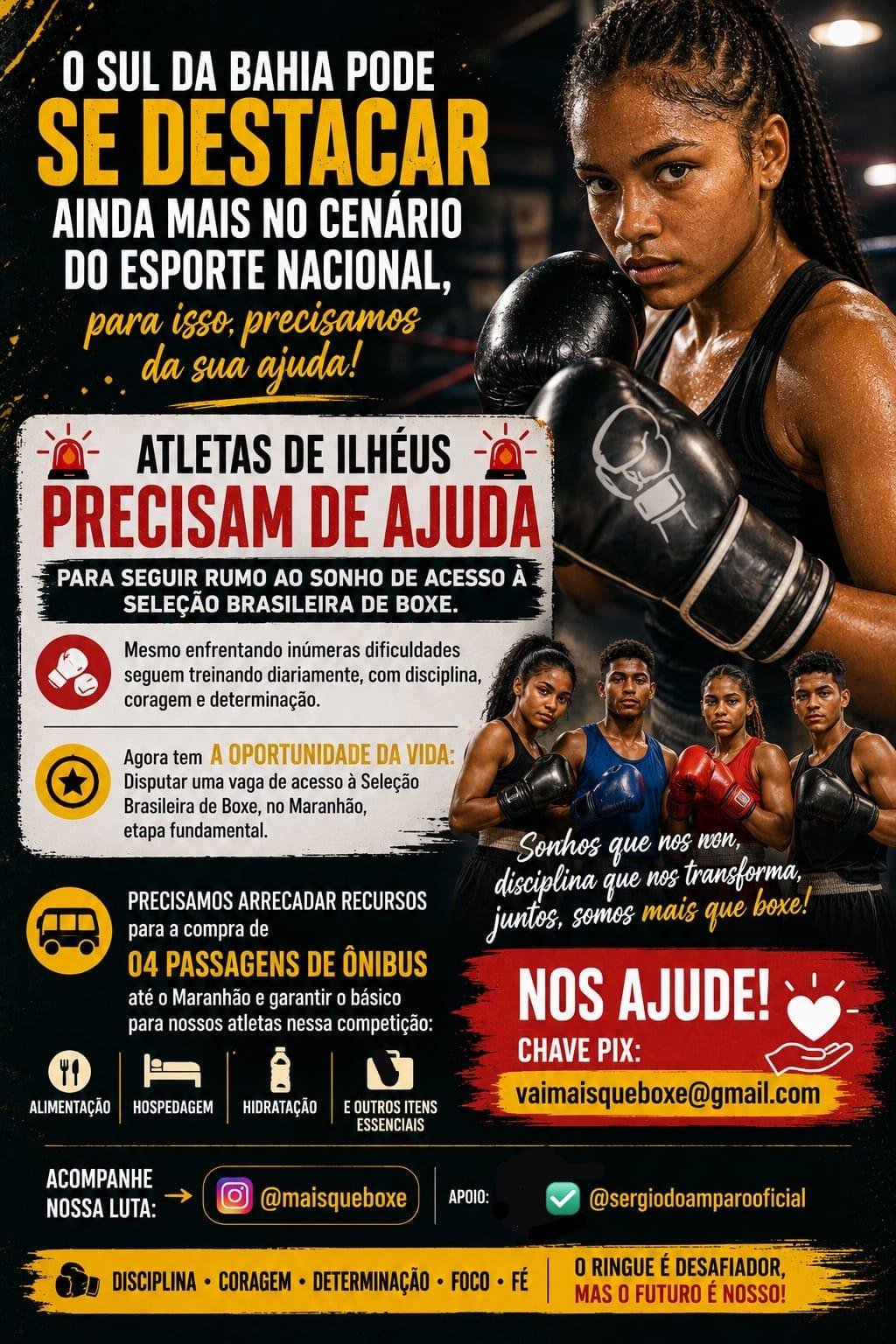 CAMPANHA BUSCA RECURSOS PARA LEVAR ATLETAS DE ILHÉUS À SELETIVA DA SELEÇÃO BRASILEIRA DE BOXE