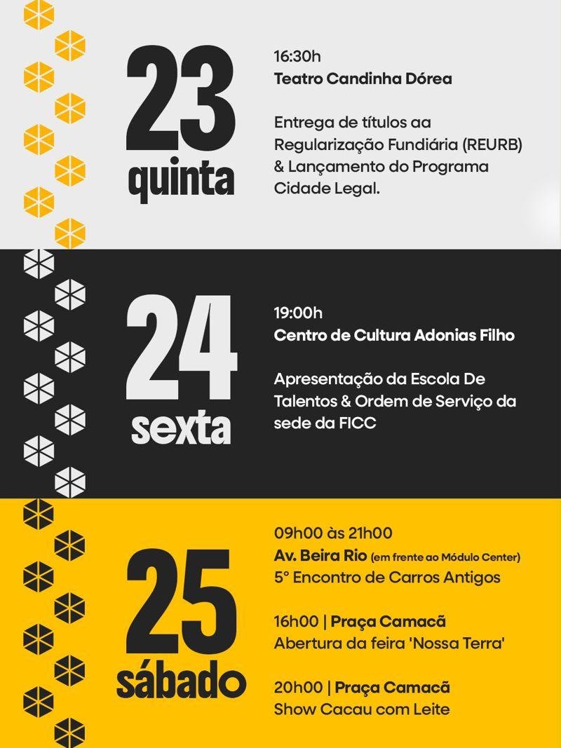 PREFEITURA DE ITABUNA DEFINE PROGRAMAÇÃO DE EVENTOS COMEMORATIVOS DOS 116 ANOS