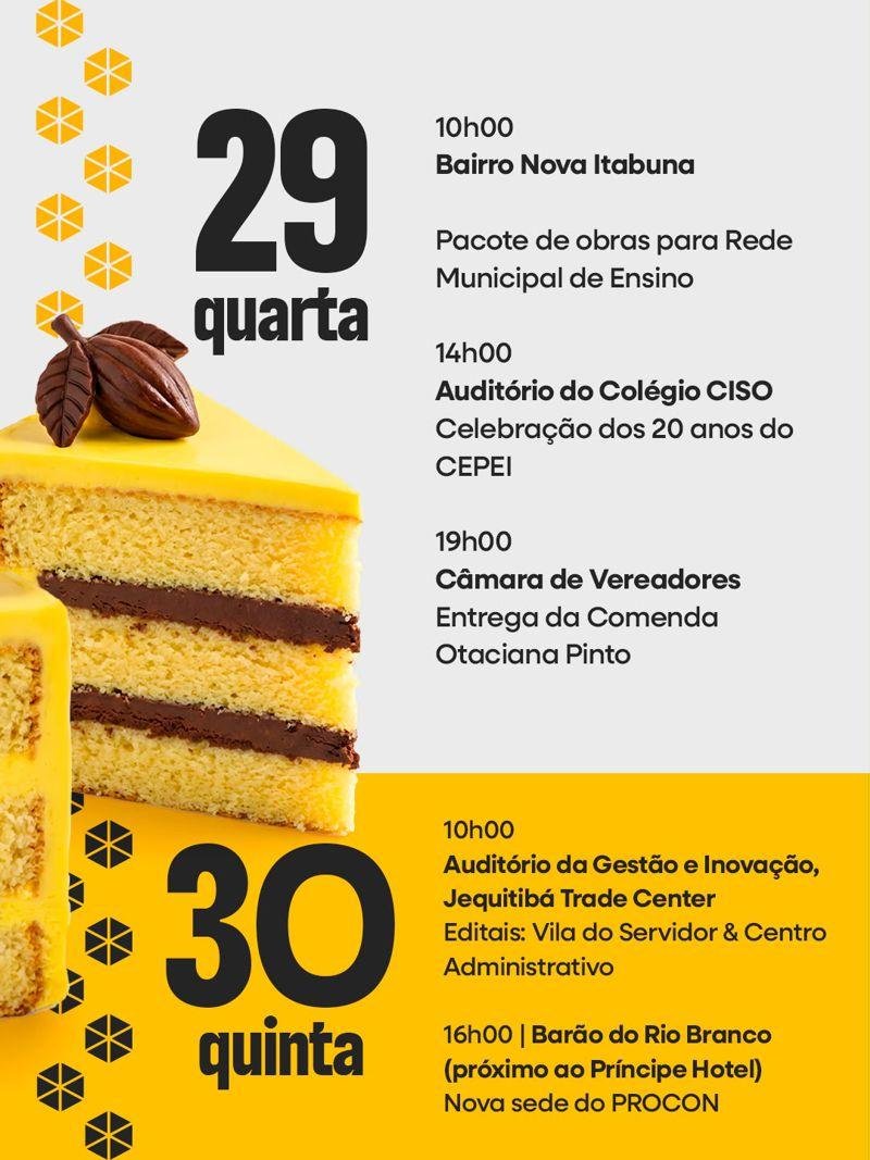 PREFEITURA DE ITABUNA DEFINE PROGRAMAÇÃO DE EVENTOS COMEMORATIVOS DOS 116 ANOS