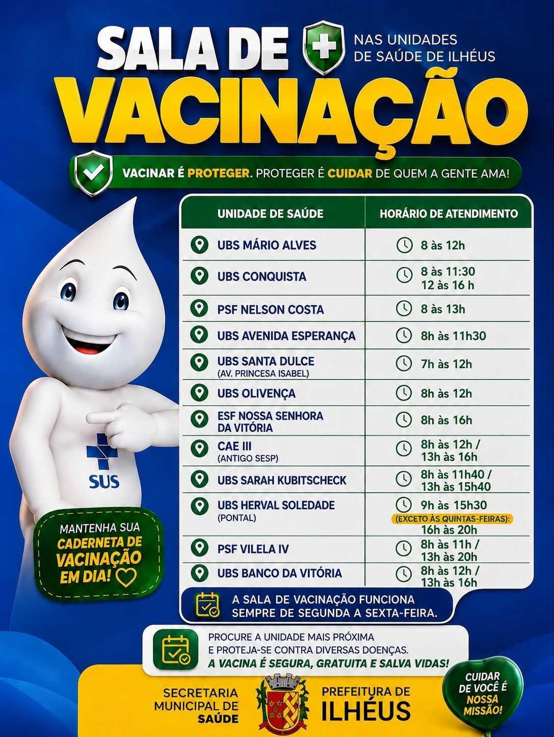 CAMPANHA DE MULTIVACINAÇÃO 2026 É INICIADA EM ILHÉUS CAMPANHA DE MULTIVACINAÇÃO 2026 É INICIADA EM ILHÉUS