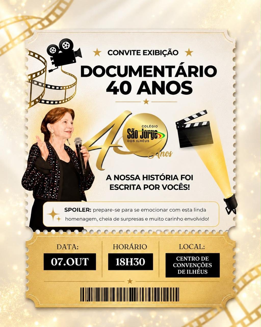 COLÉGIO SÃO JORGE DOS ILHÉUS EXIBE DOCUMENTÁRIO EM HOMENAGEM AOS 40 ANOS DA INSTITUIÇÃO COLÉGIO SÃO JORGE DOS ILHÉUS EXIBE DOCUMENTÁRIO EM HOMENAGEM AOS 40 ANOS DA INSTITUIÇÃO