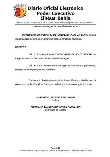 VINÍCIUS IBRAM ASSUME SECRETARIA DE EDUCAÇÃO DE ILHÉUS; EVANI CAVALCANTI MUDA DE PASTA