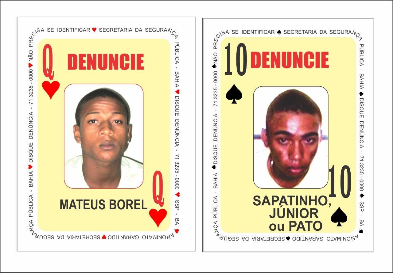 NOVAS CARTAS PASSAM A ESTAMPAR ROSTOS DE HOMICIDA E TRAFICANTE NOVAS CARTAS PASSAM A ESTAMPAR ROSTOS DE HOMICIDA E TRAFICANTE