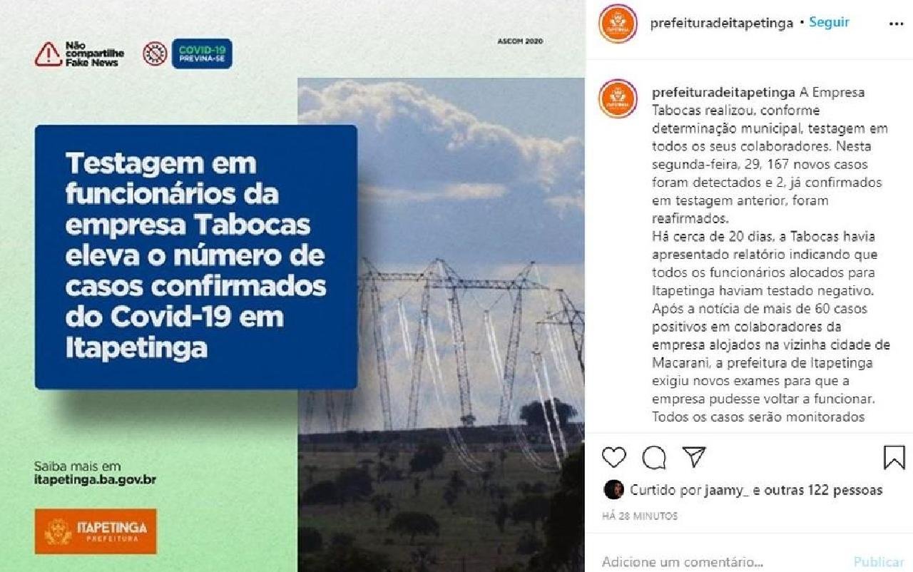 COVID-19 NA BAHIA: MAIS DE 160 FUNCIONÁRIOS DE UMA SÓ EMPRESA TESTAM POSITIVO COVID-19 NA BAHIA: MAIS DE 160 FUNCIONÁRIOS DE UMA SÓ EMPRESA TESTAM POSITIVO