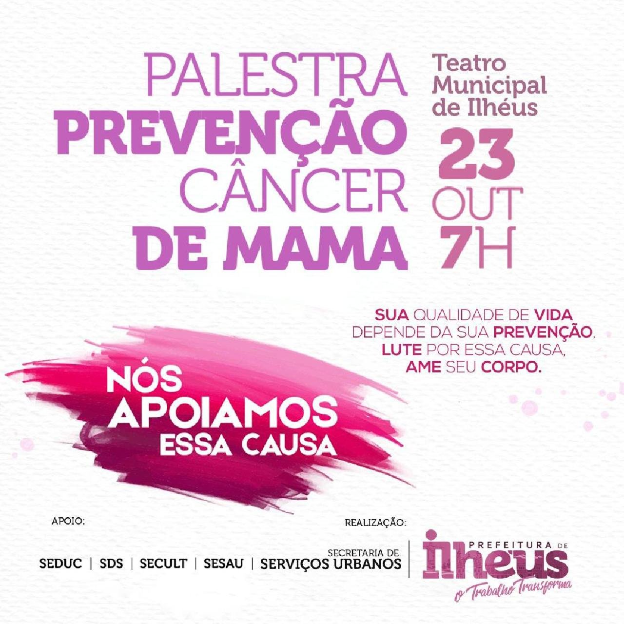 SECRETARIA DE SERVIÇOS URBANOS REALIZA PALESTRA SOBRE COMBATE AO CÂNCER DE MAMA