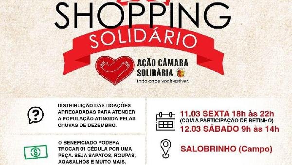 CÂMARA DE ILHÉUS PROMOVE SHOPPING SOLIDÁRIO NO SALOBRINHO PARA DISTRIBUIR DOAÇÕES AOS AFETADOS PELAS CHUVAS