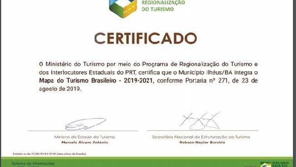 ILHÉUS MANTÉM PERMANÊNCIA NO MAPA DO TURISMO BRASILEIRO COM CLASSIFICAÇÃO A