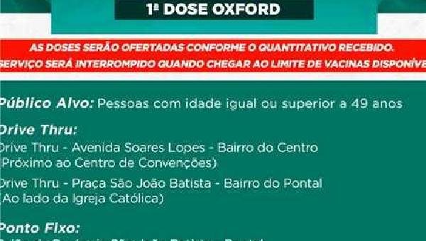 COVID-19: PÚBLICO A PARTIR DE 49 ANOS SERÁ VACINADO EM ILHÉUS NESTA SEXTA-FEIRA, 11