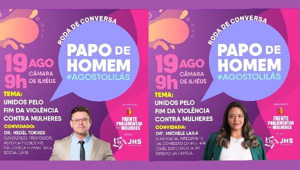AGOSTO LILÁS: “PAPO DE HOMEM” REÚNE ESPECIALISTAS EM RODA DE CONVERSA SOBRE VIOLÊNCIA ÀS MULHERES