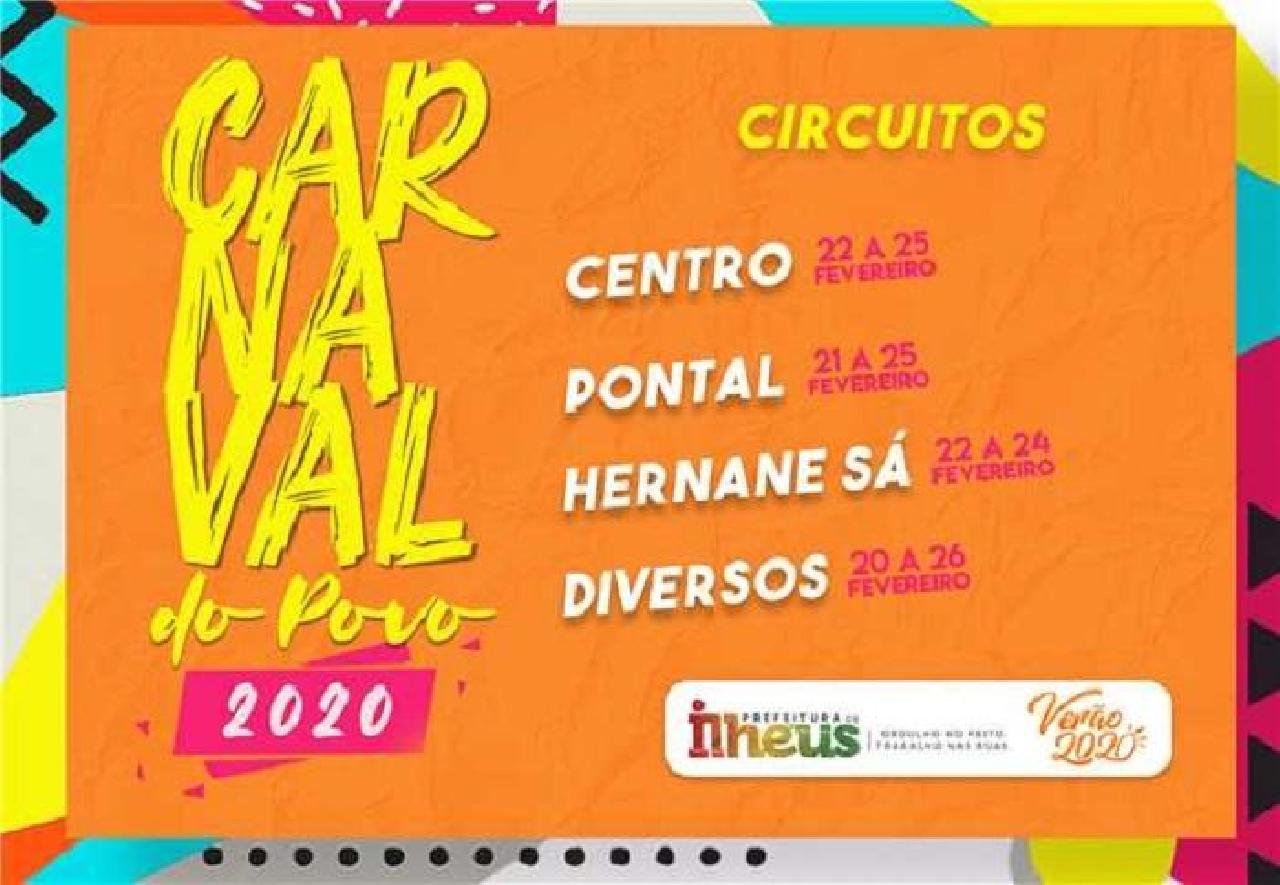 SECULT INFORMA PROGRAMAÇÃO ATUALIZADA DO CARNAVAL DO POVO DE ILHÉUS