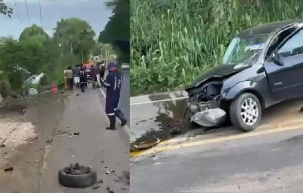ACIDENTE ENTRE DOIS CARROS DEIXA FERIDOS E CAUSA CONGESTIONAMENTO NA BR-415 ACIDENTE ENTRE DOIS CARROS DEIXA FERIDOS E CAUSA CONGESTIONAMENTO NA BR-415