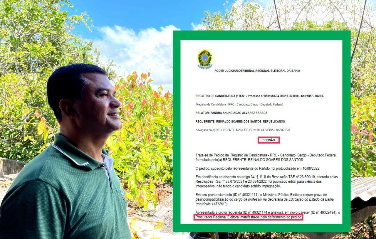 PROFESSOR REINALDO DO IBEC TEM PEDIDO DE REGISTRO DE CANDIDATURA APROVADO PELO TRE-BA PROFESSOR REINALDO DO IBEC TEM PEDIDO DE REGISTRO DE CANDIDATURA APROVADO PELO TRE-BA