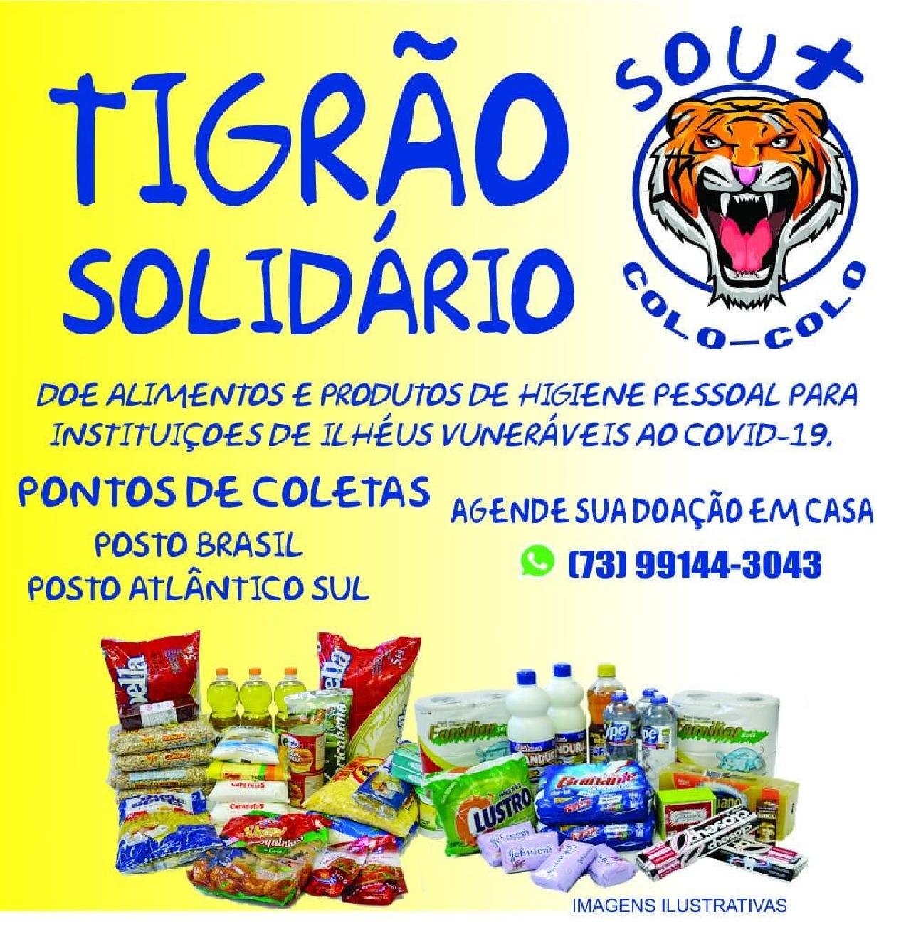 TIGRÃO SOLIDÁRIO ARRECADA ALIMENTOS PARA INSTITUIÇÕES DE ILHÉUS   